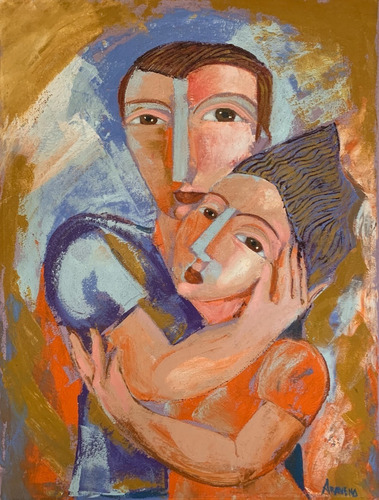 Obra Original 90x50, Enrique Aravena, Pareja, Arte, Pintura