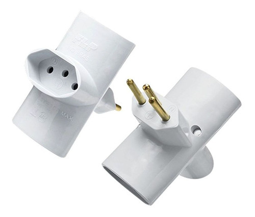 Kit 10 Adaptador De Tomada Benjamin 3 Saídas 2p+t 10a 250v