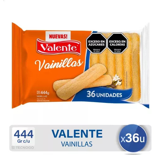 Galletitas Valente Vainillas Pack Familiar (36 Unidades )