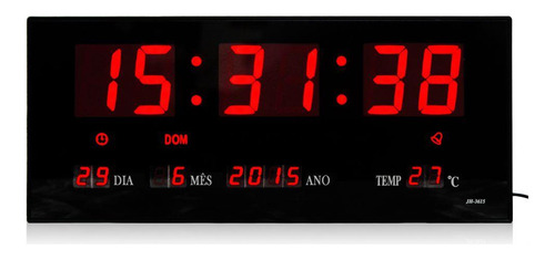 Relogio De Parede Grande Led Digital Alarme 36cm