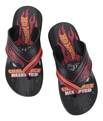 Imagem 4 de 6 de Chinelo Hotwheels Masculino Infantil Menino + Carro Mochila