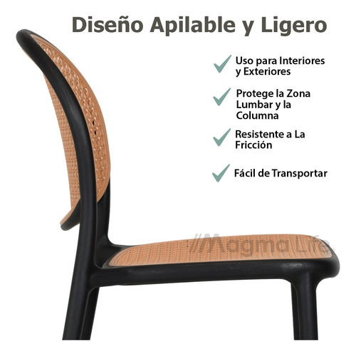 Set 4 Sillas Para Comedor Terraza Diseño Moderno Resistente