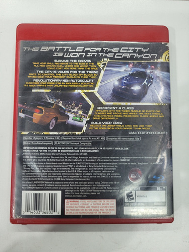 Ps3 Need For Speed Carbon Fisico Ps3 Need For Speed Carbon (Usado)