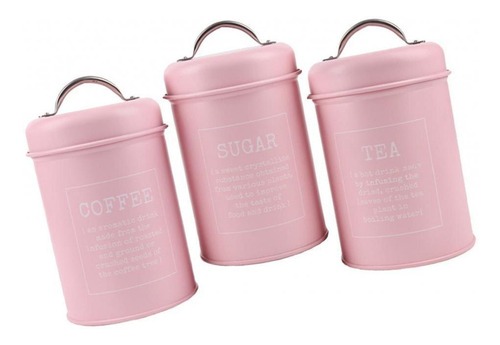 3 Piezas De Botes De Hierro Latas De Cocina, Café, Té,