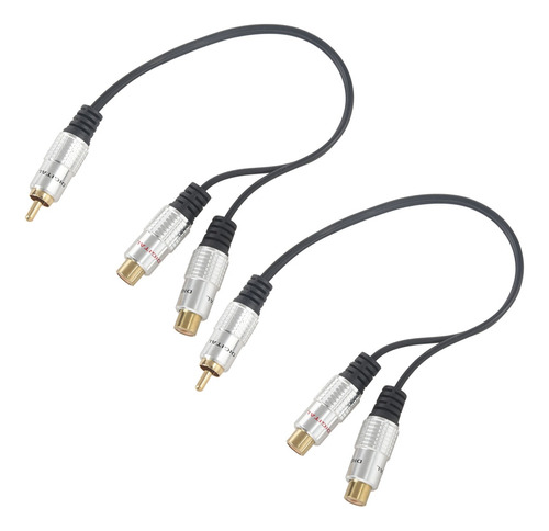 Para 2 Adaptadores De Metal Rca Hembra A Doble Macho 2 Rca