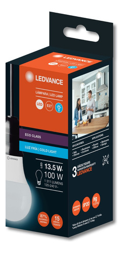 Kit 12 Pz Foco Led Bulbo 13.5w 127v Blanco Frío Ledvance