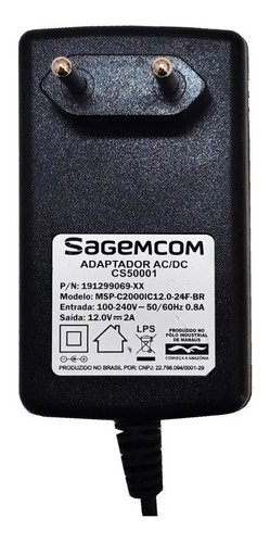 Fonte Para Receptor Oi Tv Elsys Hd Sesc 6 E Bedin Sat (Recondicionado)