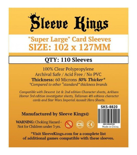 Protectores Super Large Sleeves 102x127mm Sleeve Kings