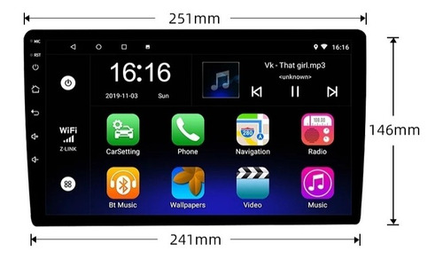 Radio Multimedia Pantalla 10 Pulgadas Android Gps Wifi C/cam
