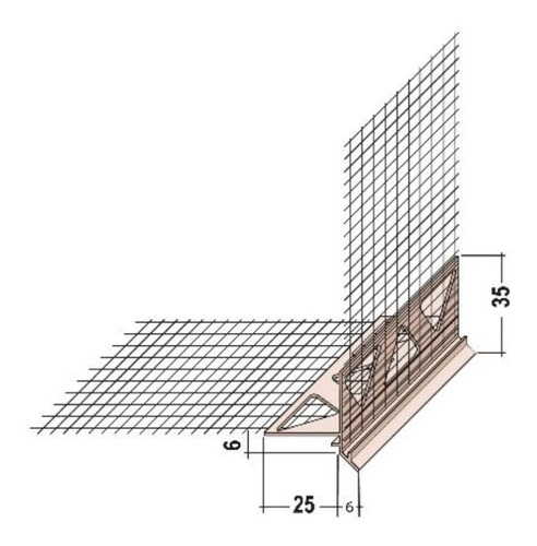 Perfil Goteron Pvc Malla Fibra Vidrio Eifs Steel Frame