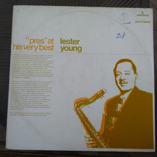 Lester Young ''pres'' At His Very Best Promo Lp, Leer Descri