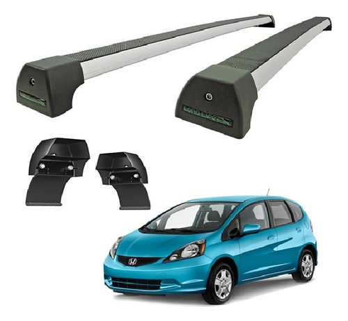 Rack De Teto De Alumínio Honda Fit 4 Portas 2009 A 2014