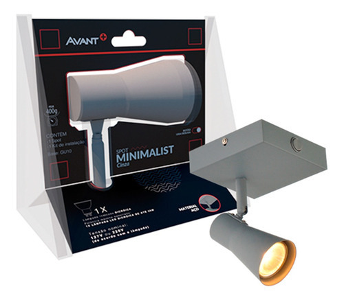 Luminária Spot Led Dicróica Direcionável Minimalista Cinza 110V/220V (Bivolt)