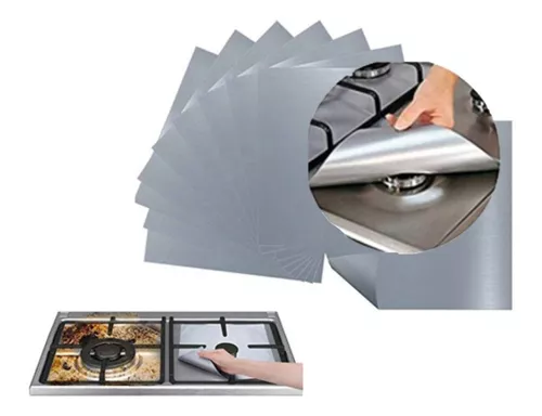 Papel Aluminio 12 Laminas Protector Cocina Estufa Fogón Gas