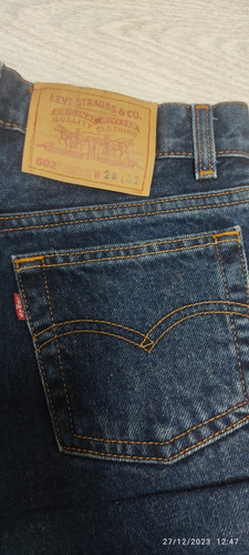 Pantalón Jeans Levi's Original 502 W28 L32 Dama De Botones 