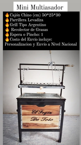 Cajon Horno Chino, Parrillera, Asador,horno Parrillero