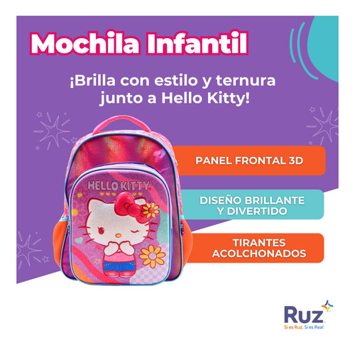 Mochila Primaria Infantil Sanrio Hello Kitty 20 L Lila