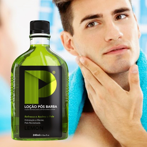 Loção Pós Barba Play Barber 240ml Lemon Mentol Atacado 2 Und