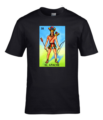 Camiseta Lotería El Apache, Playera Guerrero Nativo