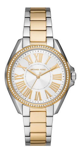 Relógio Michael Kors Feminino Bicolor Mk6931/1kn Cor da correia Dourado Cor do bisel Dourado Cor do fundo Branco