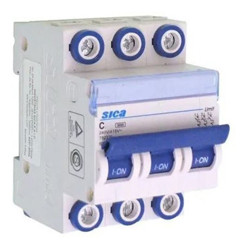 Llave Termica Din Sica 3ka Tripolar 3 X 1 - 2 - 3 Amp.