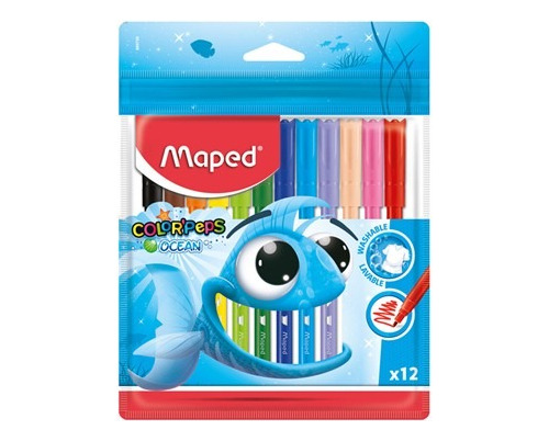 Plumones Lavables Maped Ocean X 12 Colores