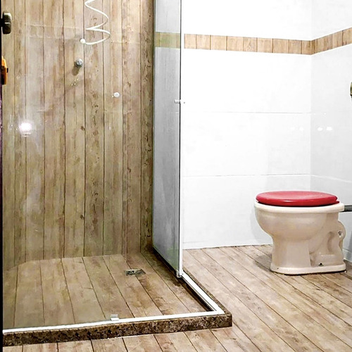 Adesivo Piso Lavável Madeira Tábua Deck Valencia Banheiro 4m