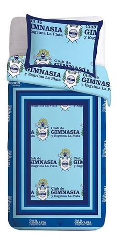 Gimnasia Esgrima De La Plata Cubrecama 1 1/2 Línea Premium 