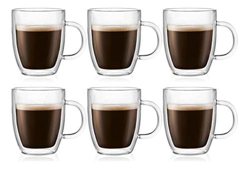 Taza De Café Bodum Bistro, 10 Onzas (6 -pack), Clear