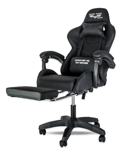 Imagen 2 de 2 de Silla de escritorio Steelpro ROCKET 2.0 gamer ergonómica negra con tapizado de cuero sintético