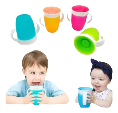 Taza Mágica 360° Antiderrame Para Bebés Vaso Entrenamiento