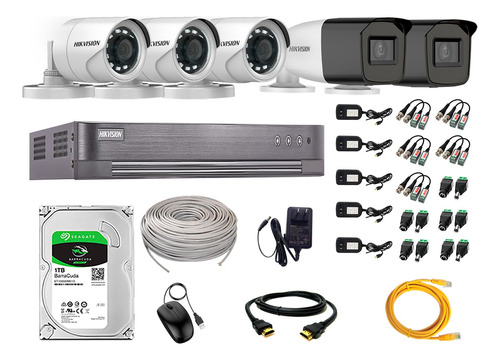 Cámaras Seguridad Exterior Vfir3 Kit 5 Hikvision Full Hd 1tb