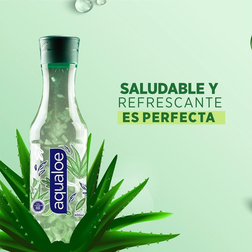 Imagen 4 de 6 de Jugo Natural Pulpa Aloe Vera Vit C B1 Calcio Aqualoe 400ml