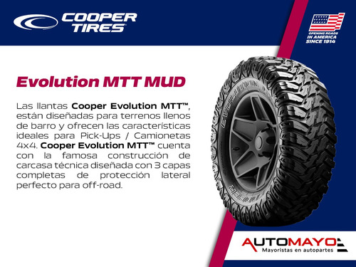 Pack 4 Llantas Evolution Mtt Mud Cooper Lt265/75r16 120q