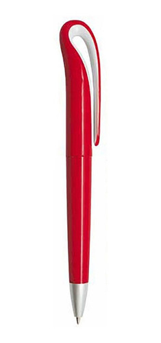 Paquete 10 Bolígrafo Plástico De Color Y Mecanismo Retráctil Exterior Rojo