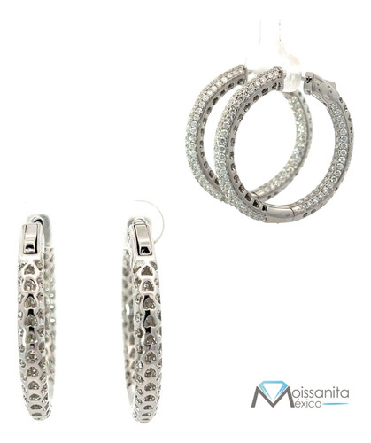 Aretes Tipo Arracadas De Plata 925 Con Moissanitas
