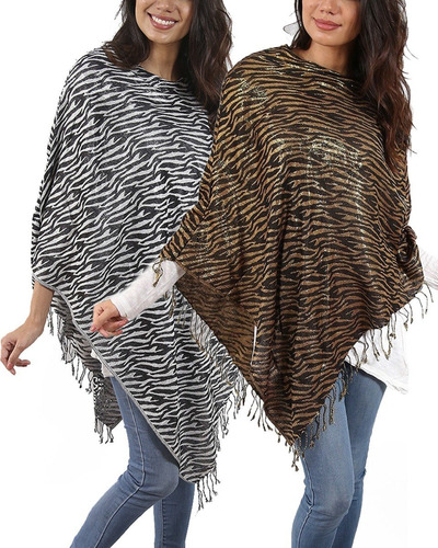 Ponchos Ruana Mujer Atigrado Setx2 Grande Invierno P15009