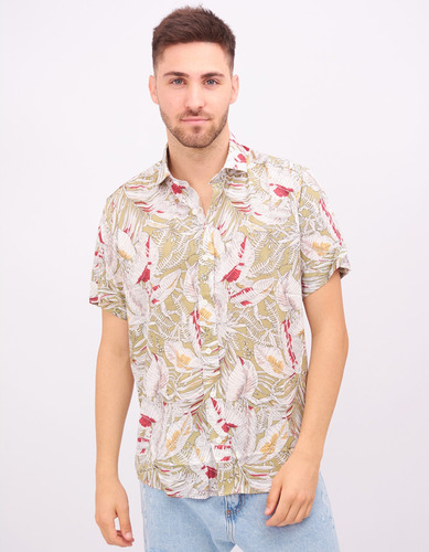 Camisa Manga Corta De Fibrana Para Hombre Worren Art. 1111