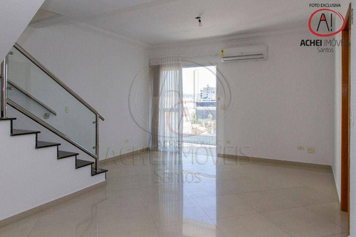 Imagem 28 de 30 de Cobertura Com 3 Dormitórios, 3 Suite, 2 Vagas Demarcas À Venda, 230 M² Por R$ 1.500.000 - Aparecida - Santos/sp - Co0113