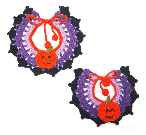 Disfraz Halloween Calabaza Collar Crochet Amigurumi Tejido