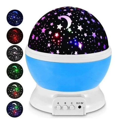 Proyector Lampara Luz Led Cielo Estrellas Espanta Cuco Niños Color Blanco As described