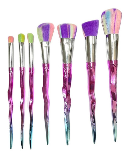 Pincel Maquiagem 7 Pincéis Luxo Geométricos Blush Sombra