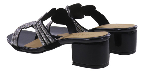Sandalias De Tacón Slip On De Vestir Mujer Moda Brillos Elo