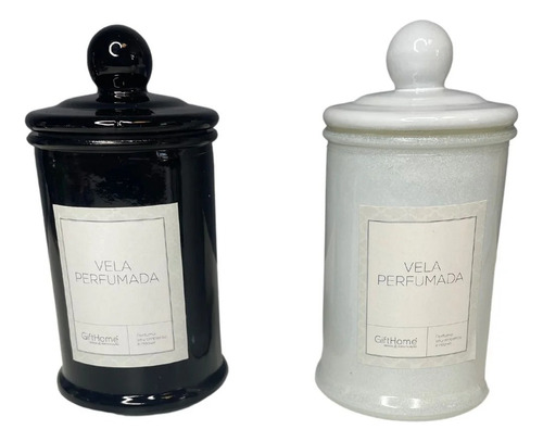 Vela Aromática Perfumada Pote Cerâmica Decoração Cor Preto Preto