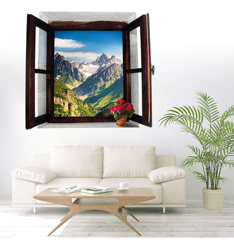 Pegatinas De Pared Falso 3d Para Ventanas De Arte Murales Pa