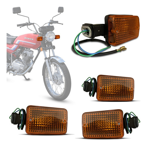 Kit 2 Pares De Pisca Modelo Original Honda Cg 125 1983/1989