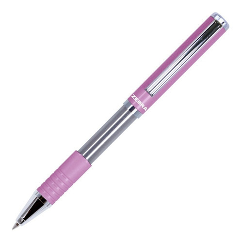 Bolígrafo Deslizable Pluma Slide Pen Punto Mediano Zebra. Color Del Exterior Rosa Color De La Tinta Negro