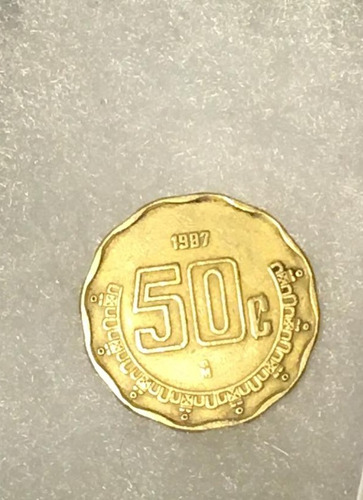 Rara Moneda De 50 Centavos Mxn Con Error De Acuñacion 1987