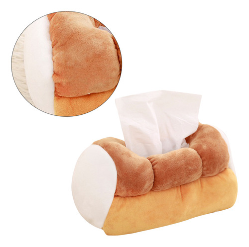Caja De Pañuelos Simulation Toast, De Felpa, Creativa, Para