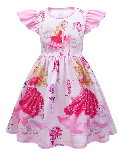 Disfraz De Barbie Para Niñas Vestido De Princesa Casual Verano Fiesta De Cumpleaños Halloween